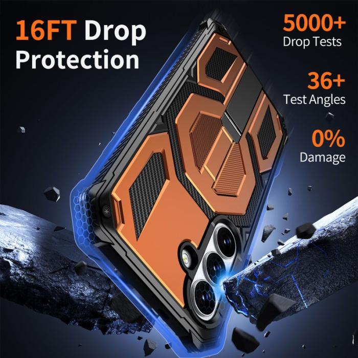 OEM - Mobilskal för Samsung Galaxy S26 Magnetiskt TPU + PC Kickstand - Orange