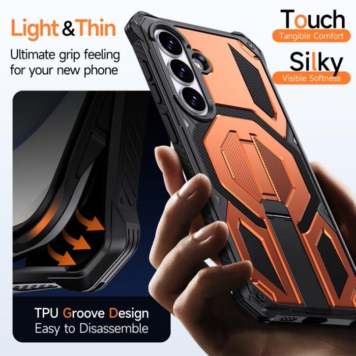 OEM - Mobilskal för Samsung Galaxy S26 Magnetiskt TPU + PC Kickstand - Orange