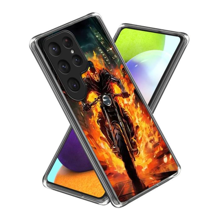OEM - Mobilskal för Samsung Galaxy S26 Ultra IMD-mönster Stötsäker TPU - Flame Knight