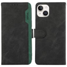 ABEEL - ABEEL Mobilskal till iPhone 13 Magnetiskt KonstL&auml;der RFID-Skyddande Svart