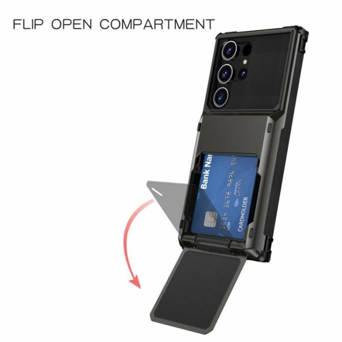 OEM - Mobilskal för Samsung Galaxy S26 Ultra PC + TPU med kortfack - Röd