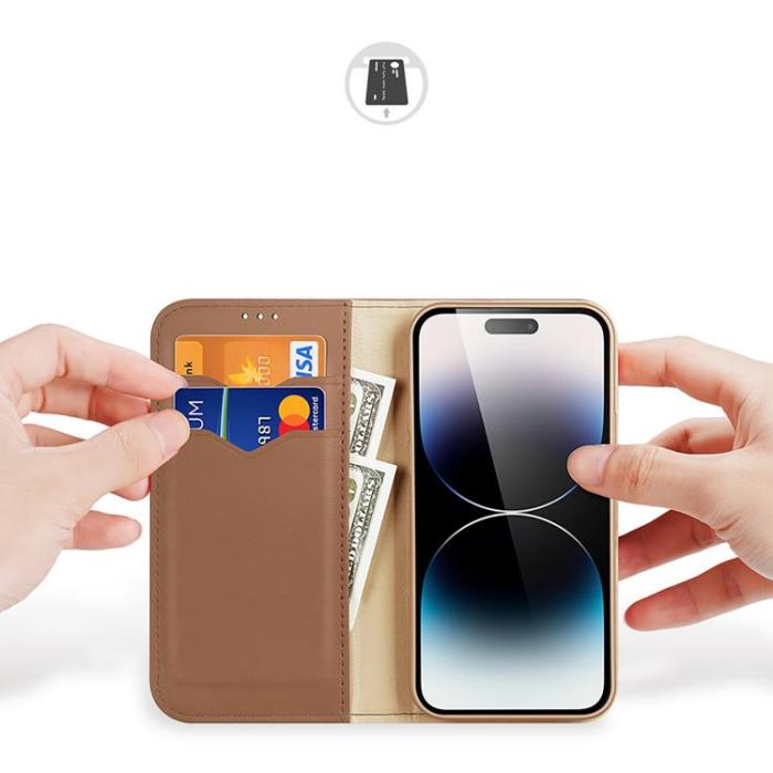 Dux Ducis - Dux Ducis iPhone 15 Pro Max Plånboksfodral Hivo - Brun