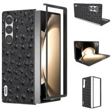 ABEEL - ABEEL Mobilskal till Samsung Galaxy Z Fold6 5G &Auml;kta L&auml;der Ostrich Svart