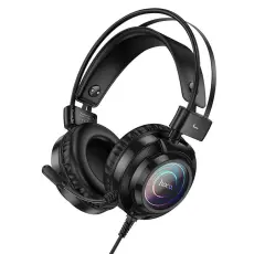 Hoco - Hoco On-Ear Gaming H&ouml;rlurar USB-A/Jack 3.5mm - Svart