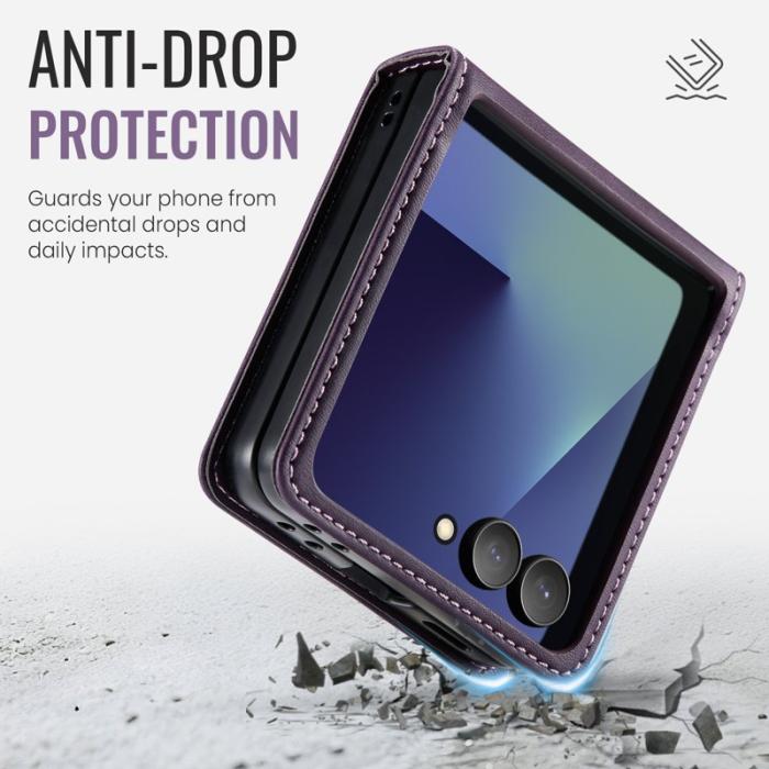 Caseme - CASEME 033 Mobilskal till Samsung Galaxy Z Flip7 5G Lila med RFID-blockering