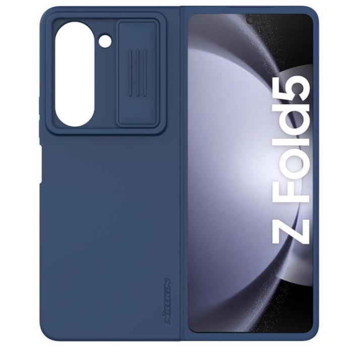 Nillkin - Nillkin Galaxy Z Fold 5 Mobilskal CamShield Silky Silikon - Blå