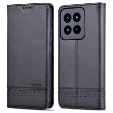 AZNS - AZNS Xiaomi 14 Pro Pl&aring;nboksfodral Magnetiskt - Konstl&auml;der - Svart
