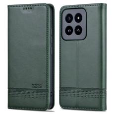 AZNS - AZNS Xiaomi 14 Pro Konstl&auml;der Pl&aring;nboksfodral Magnetiskt Auto St&auml;ngning - Gr&ouml;n