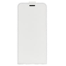 OEM - Mobilskal till Samsung Galaxy S26 med Kortfack Vertikal Flip Konstl&auml;der - Vit