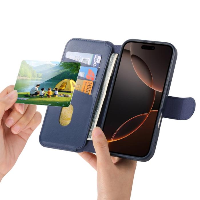CASENEO - CASENEO iPhone 16 Pro Plånboksfodral Konstläder - Blå