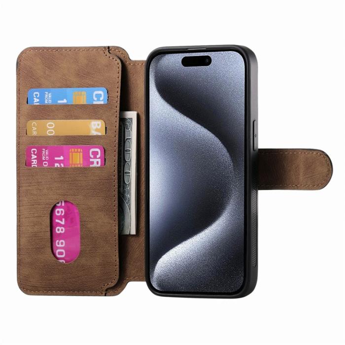 CASENEO - CASENEO iPhone 16 Pro Plånboksfodral Konstläder - Brun