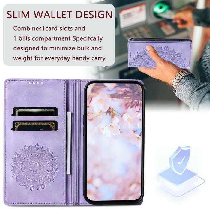 OEM - Mobilskal till Samsung Galaxy S26 Ultra Magnetstängning Konstläder Mönster Lila