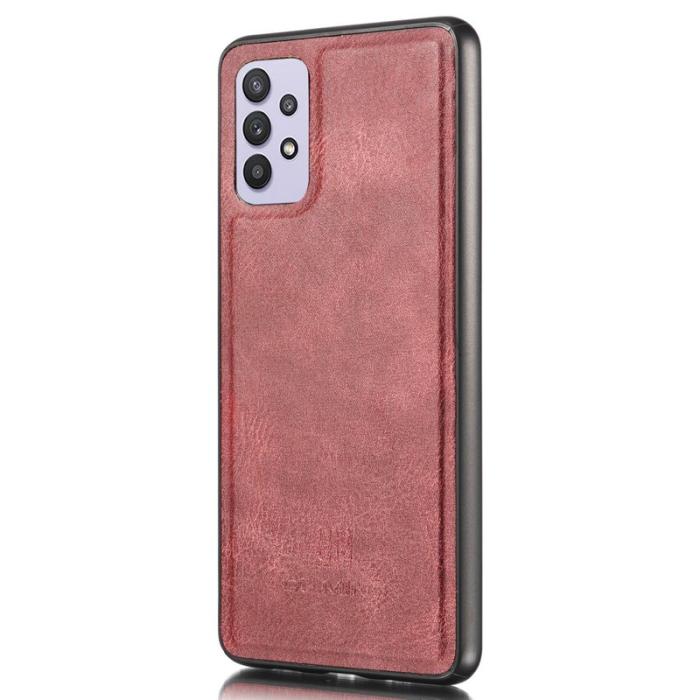 DG.MING - DG.MING Samsung Galaxy A32 5G Plånboksfodral Äkta Läder Detachable Röd