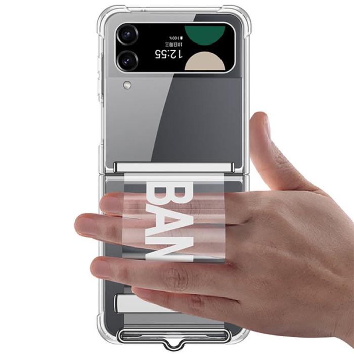 GKK - GKK Samsung Galaxy Z Flip4 Fodral Soft TPU - Transparent Röd