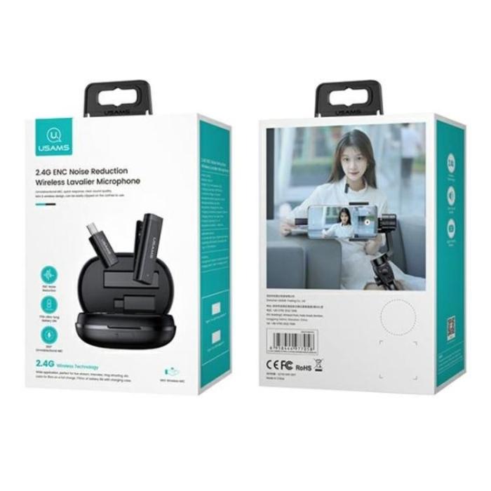USAMS - USAMS Trådlös Lavalier-mikrofon Lightning ENC 2.4G ZB244MKF01