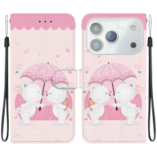 A-One Brand - iPhone 17 Pro Max Plånboksfodral Med Lanyard - Cartoon Couple Bear