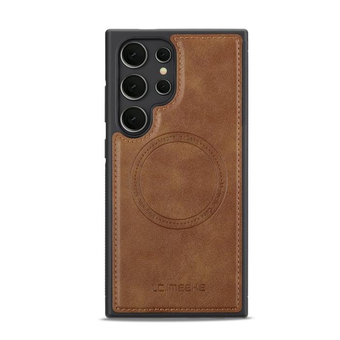 LC.imeeke - LC.IMEEKE L3 Samsung Galaxy S25 Ultra Fodral - KonstLäder - Brun