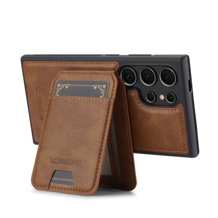 LC.imeeke - LC.IMEEKE L3 Samsung Galaxy S25 Ultra Fodral - KonstLäder - Brun