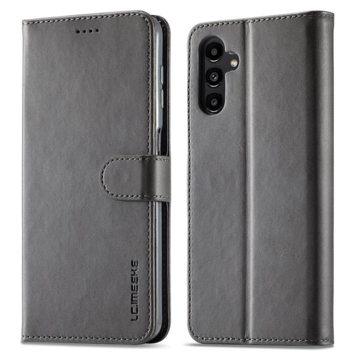 LC.imeeke - LC.IMEEKE Samsung Galaxy S24 FE Plånboksfodral Konstläder - Grå