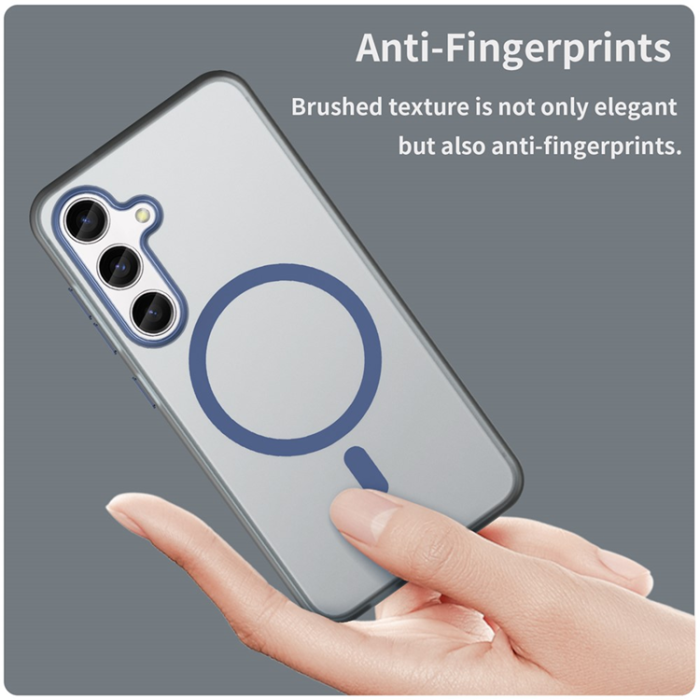 A-One Brand - Galaxy S25 Plus/S24 Plus Mobilskal MagSafe Frost - Mörkblå