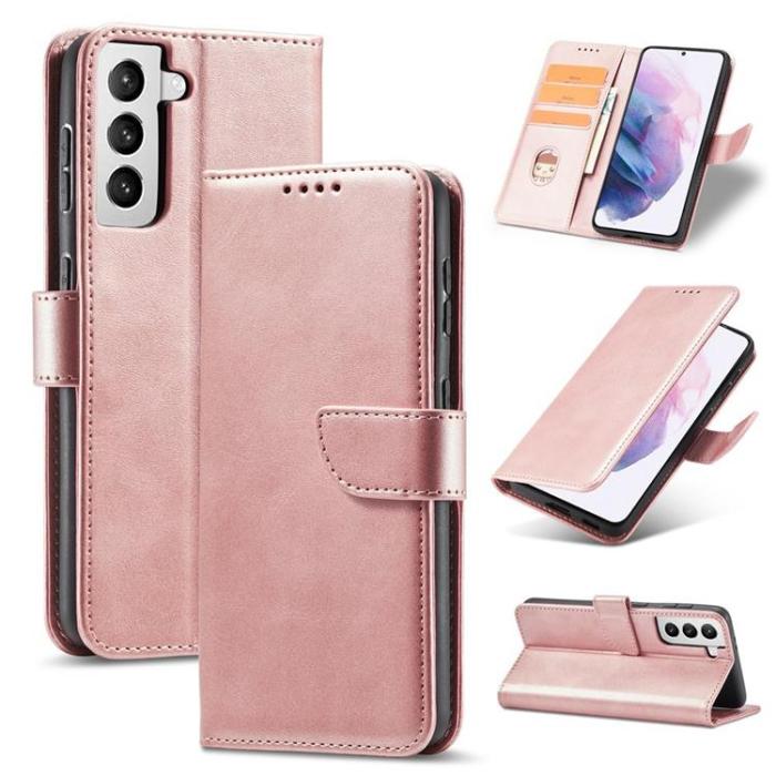 UTGATT1 - Galaxy S21 FE Plånboksfodral Magnet Elegant - Rosa