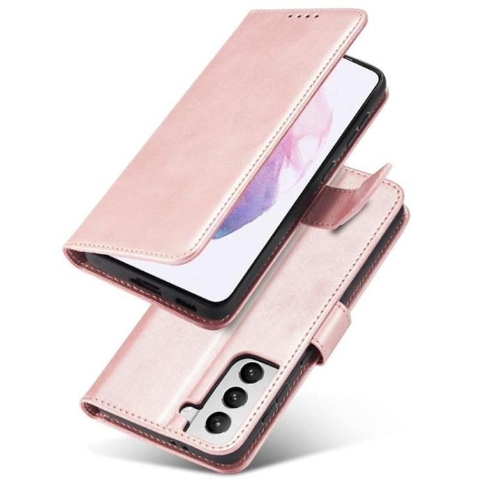 UTGATT1 - Galaxy S21 FE Plånboksfodral Magnet Elegant - Rosa