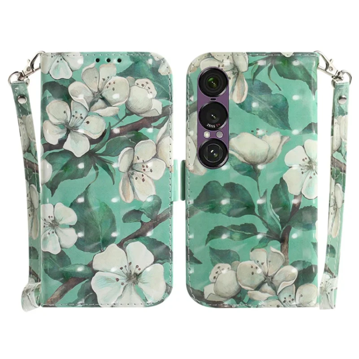 A-One Brand - Sony Xperia 1 VII Plånboksfodral med Handledsrem - Flowers