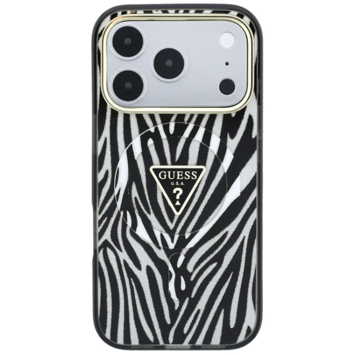 Guess - Guess Mobilskal För iPhone 18 Pro Max/17 Pro Max Magsafe IML Zebra Glitter