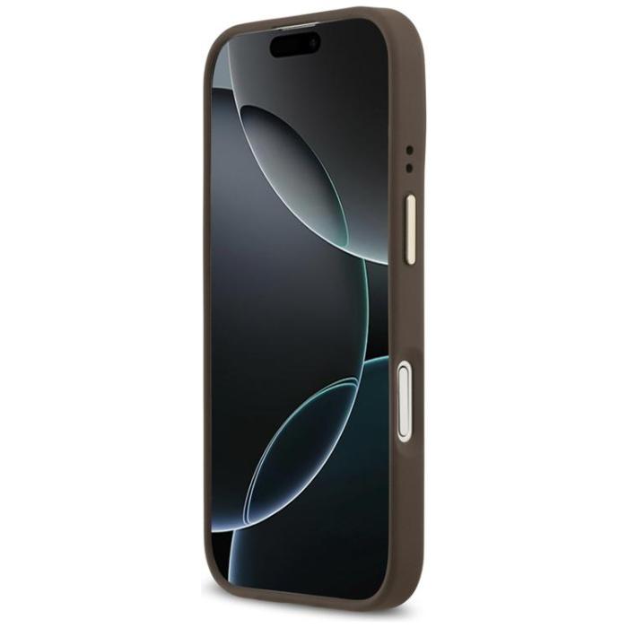 Guess - Guess iPhone 17 Mobilskal MagSafe 4G Logo Plate - Brun