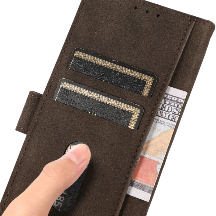 KHAZNEH - KHAZNEH Sony Xperia 1 V Plånboksfodral Textured Flip - Brun