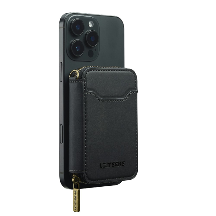 LC.imeeke - LC.IMEEKE Magsafe Korthållare L6 Zipper RFID Blocking - Svart