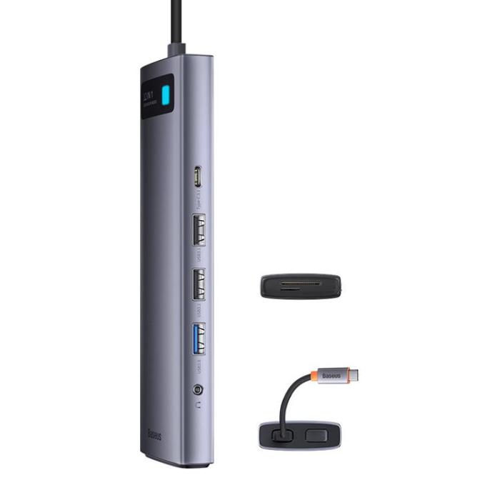 BASEUS - Baseus Metal Gleam Multifunktionell HUB USB Typ-C 12in1 HDMI