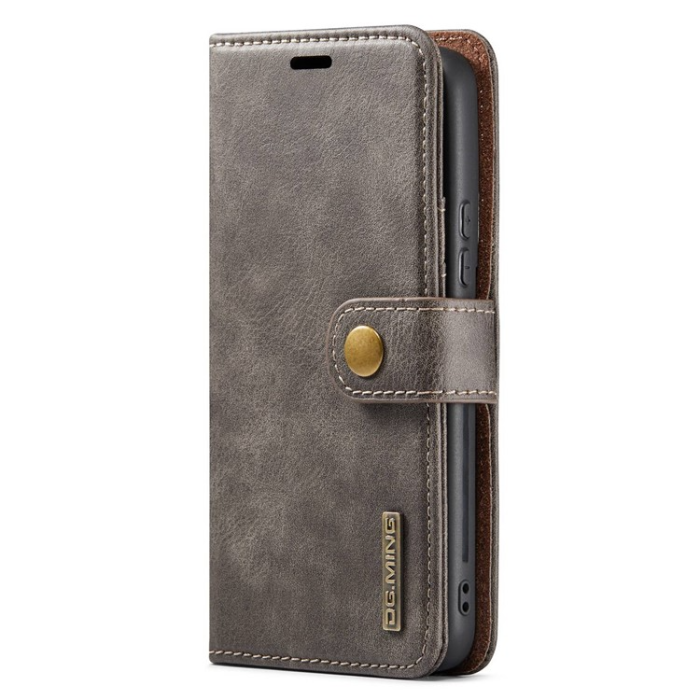 DG.MING - DG.MING Galaxy S23 Plus Plånboksfodral 2in1 Äkta Läder - Grå