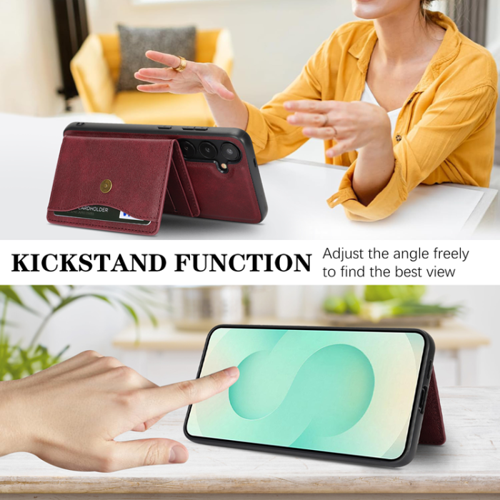 A-One Brand - Galaxy S25 Plus Mobilskal MagSafe Detachable Korthållare Kickstand