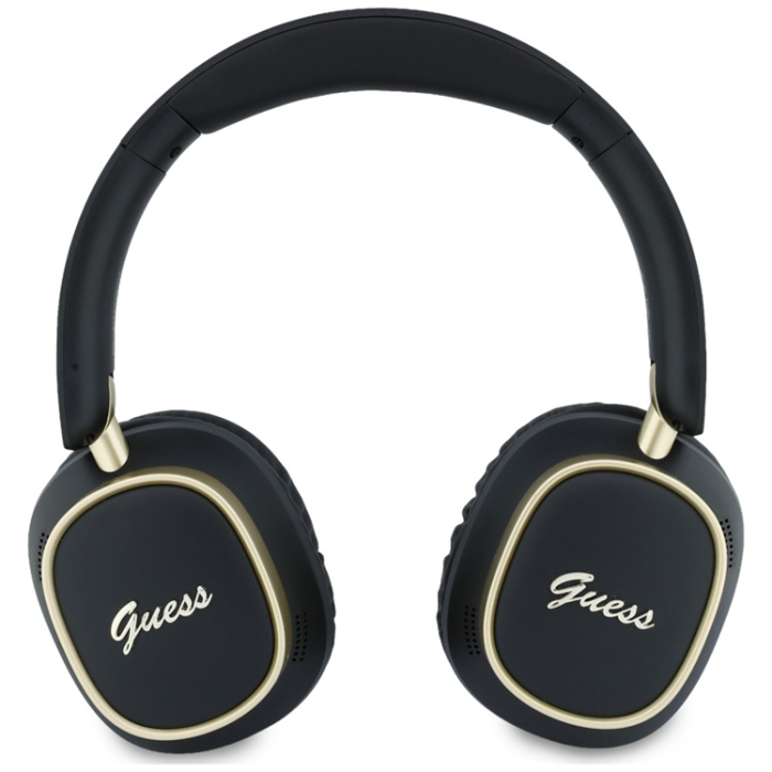 Guess - Guess On-Ear Hörlurar Bluetooth ENC Rectangle Metal Script - Svart