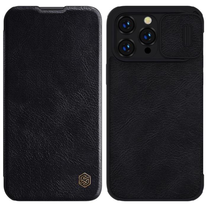 Nillkin - Nillkin iPhone 14 Pro Max Plånboksfodral QinPro Läder - Svart