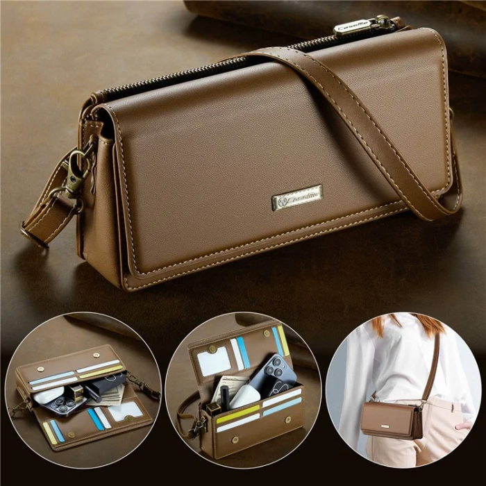 Caseme - CASEME Crossbody Väska RFID Blocking Me30 Max Läder - Brun