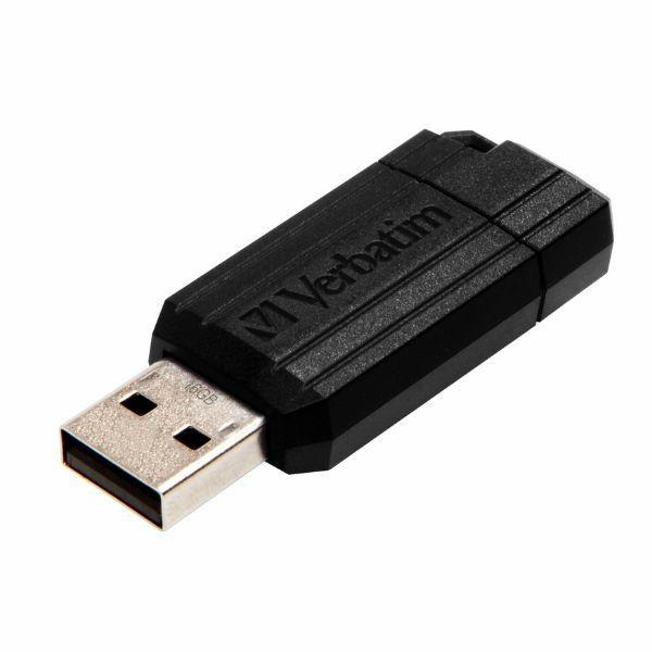 Verbatim Pendrive 16GB USB-A 2.0 PinStripe - Svart | 3712 | AlltMobil