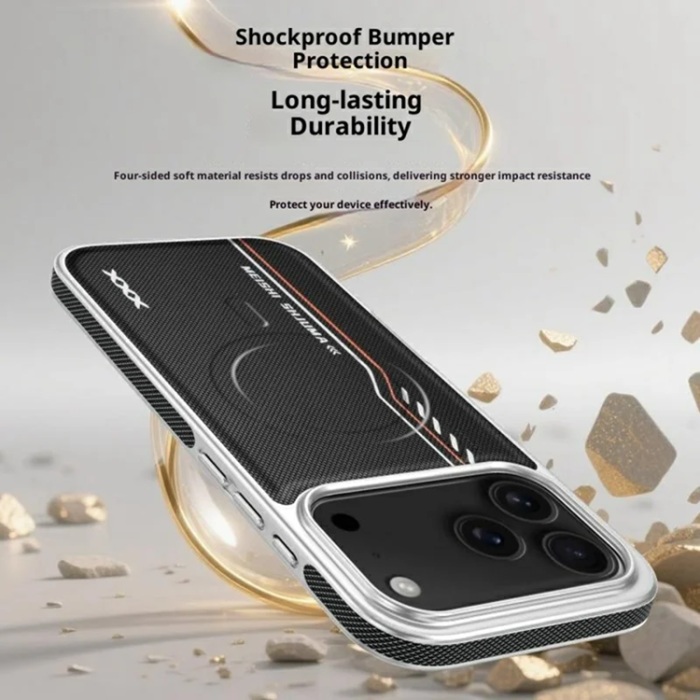 A-One Brand - iPhone 17 Pro Max Mobilskal Magsafe Diamond Texture - Svart