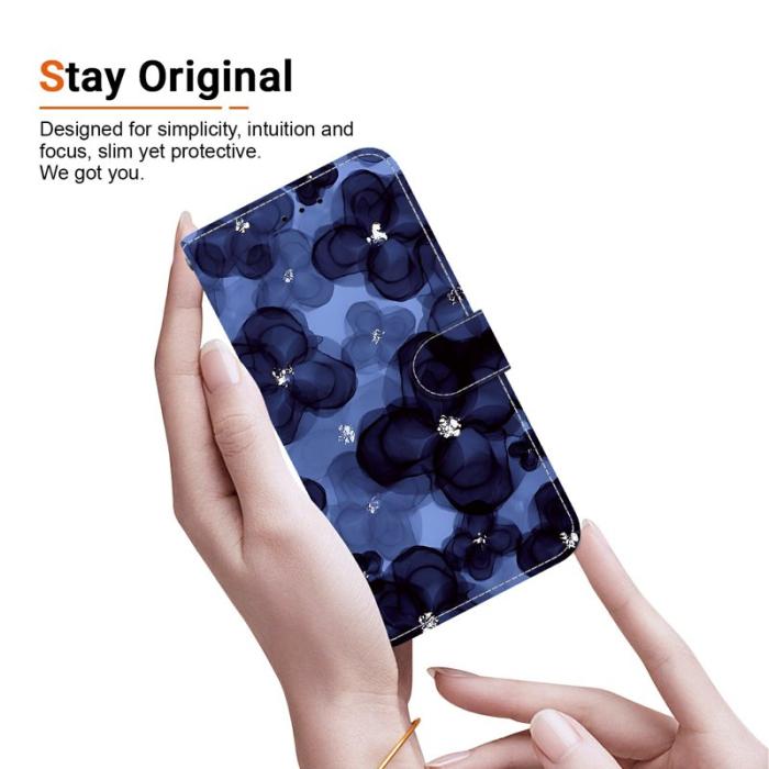 OEM - Samsung Galaxy S26 / S26 Pro Plånboksfodral Mönstertryckt Konstläder Blå Blomma