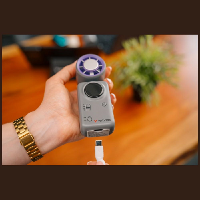 Verbatim - Verbatim Mini Handhållen Fläkt Ice Touch Cool `n` Go 32347 - Lila/Grå