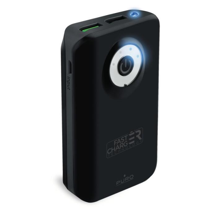 UTGATT5 - Puro Universal Fast Charger Powerbank, 9000 mAh, svart