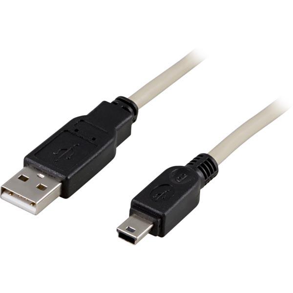 DELTACO USB 2.0 kabel Typ A Hane - Typ Mini B Hane 2m | 1867 | AlltMobil