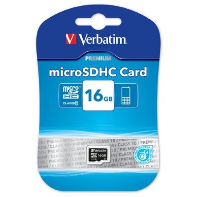 Verbatim minneskort, microSDHC, 16GB, micro Secure Digital High-Capacity, Class | 2353 | AlltMobil