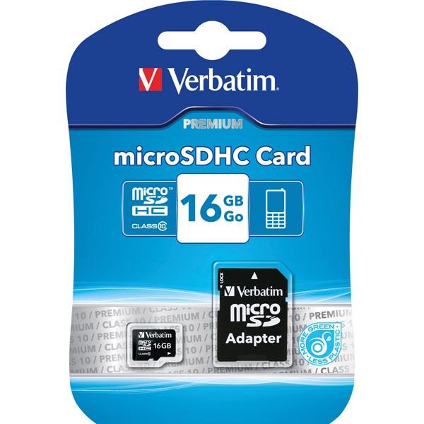 Verbatim minneskort, microSDHC, 16GB, micro Secure Digital High-Capacity, Class | 2353 | AlltMobil