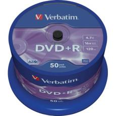 UTGATT5 - Verbatim DVD+R, 16x, 4,7GB/120min, 50-pack spindel, AZO