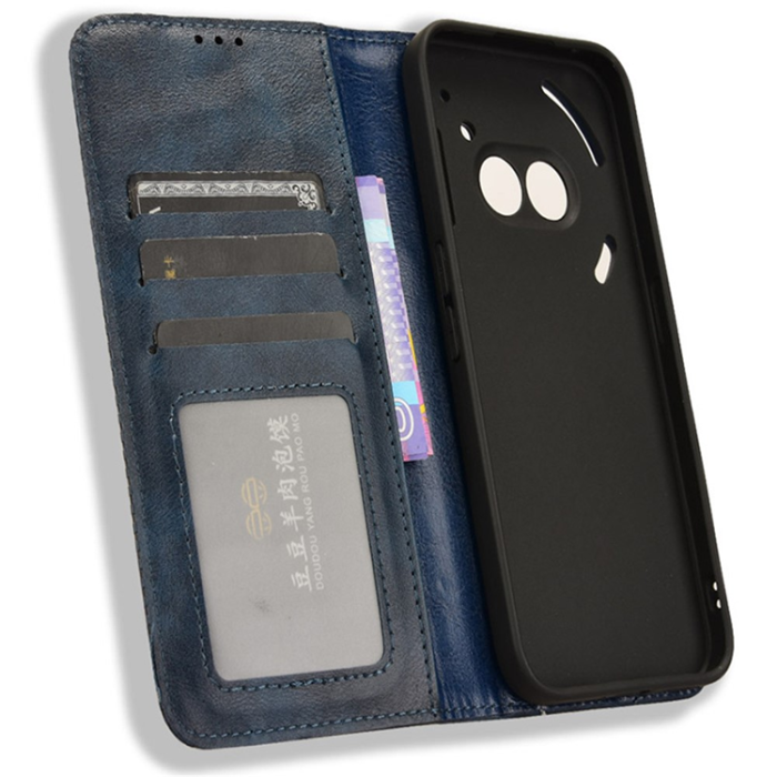 A-One Brand - Nothing Phone (2a) Plus Plånboksfodral Retro Kickstand - Blå