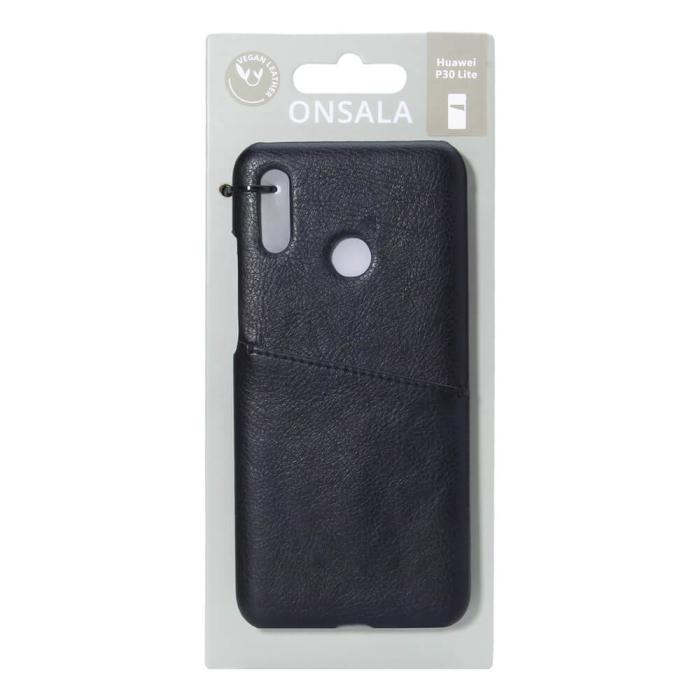 UTGATT1 - ONSALA Mobilskal Svart med Kortfack Huawei P30 Lite