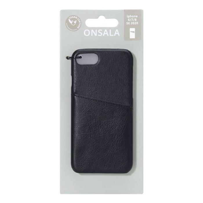 Onsala - ONSALA Mobilskal Svart med Kortfack iPhone 7/8/SE 2020
