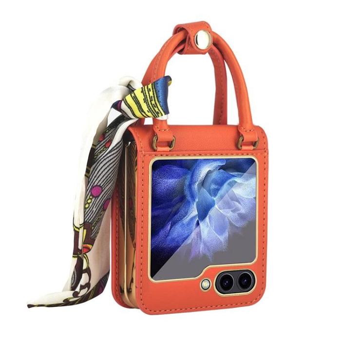 OEM - Galaxy Z Flip 5 Mobilskal Handväska - Orange